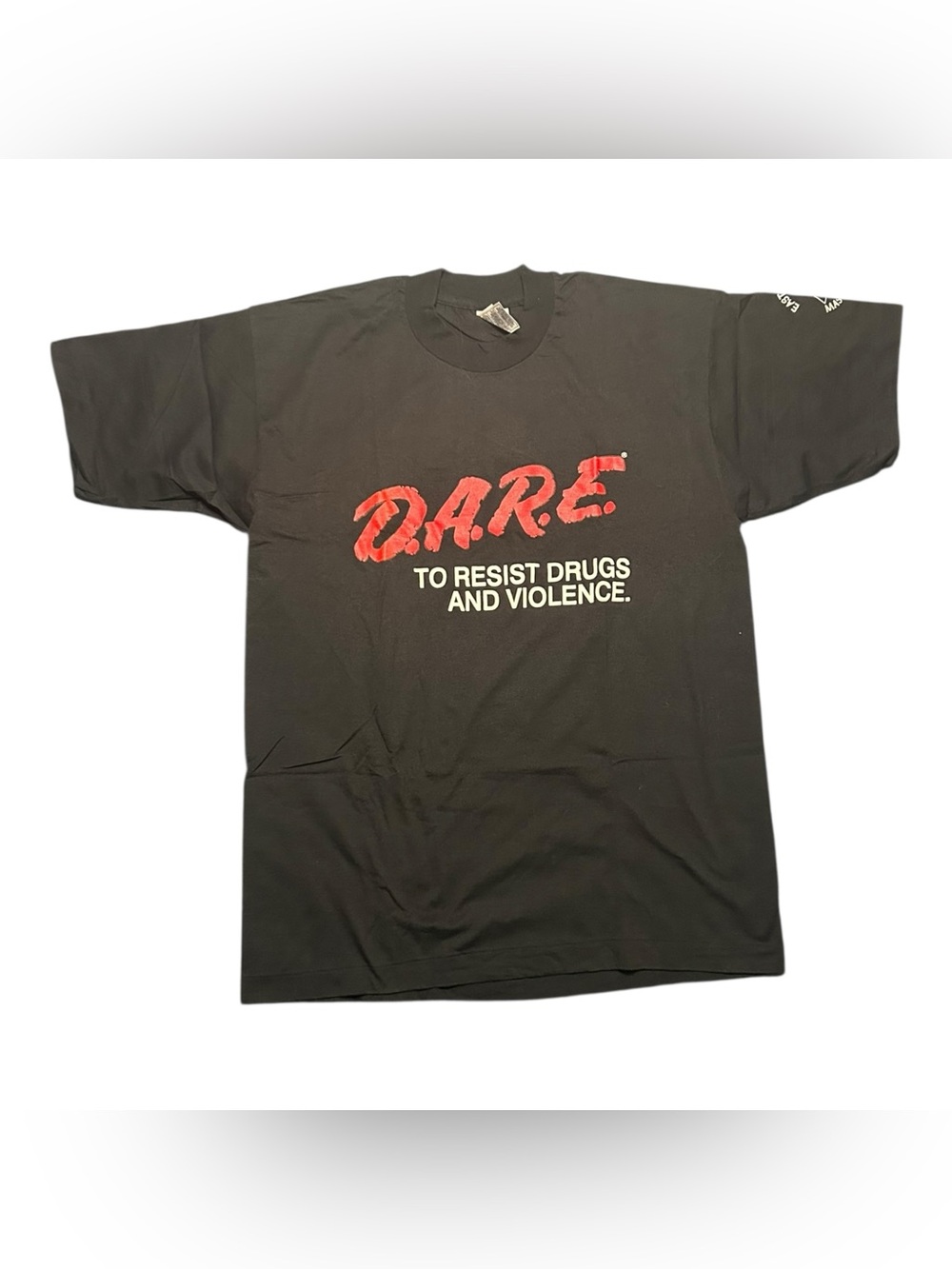 Vintage 90’s DARE Black Cotton Men’s Tee Shirt L Single Stitch